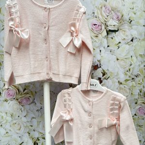 Pink Pleat Cardigan