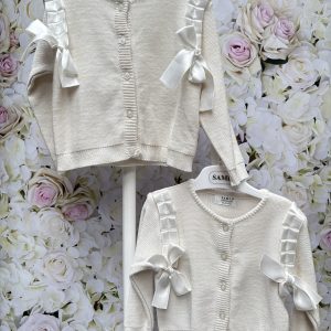 Cream Pleat Cardigan