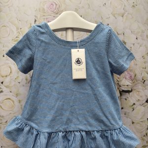 Navy Peplum Top by Petit Bateau